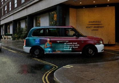 Hyatt Hotels taxi advertising